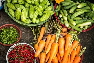 bundle of assorted vegetable lot by Megan Thomas courtesy of Unsplash.